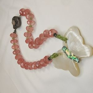 SOLD Mother of Pearl and Sterling silver necklace
